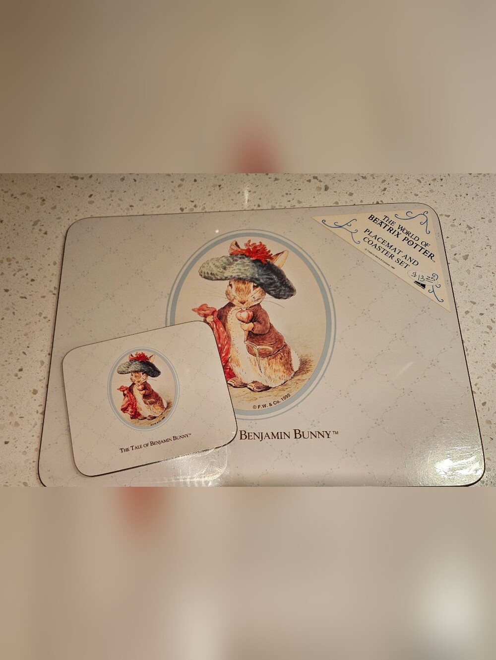 Beatrix Potter Placemat and Coaster Set, Vintage 1990, NEW